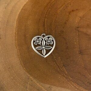 RETIRED James Avery Julie Heart Charm, Sterling Silver